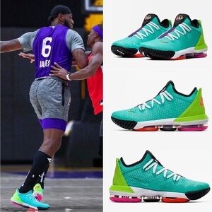 NIKE LeBron 16 Low Air Max Trainer 2 Hyper‎ Jade LeBron James size 10